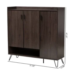 Baldor Wood 3 Door Shoe Cabinet Dark Brown - Baxton Studio 19 Baldor Wood 3 Door Shoe Cabinet Dark Brown - Baxton Studio -Baxton Studio GUEST a0736b4d a3d0 48f7 8f3d 3e2b1beeb3d0