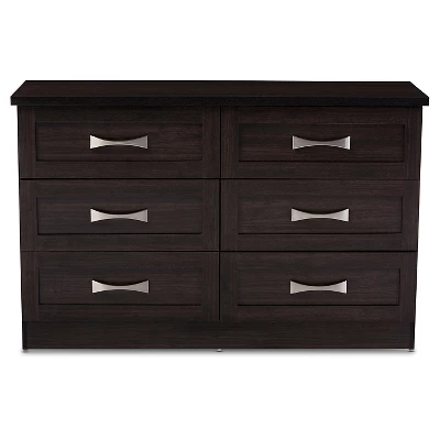 Colburn Modern And Contemporary 6 Drawer Wood Storage Dresser Dark Brown Finish - Baxton Studio 1 Colburn Modern And Contemporary 6 Drawer Wood Storage Dresser Dark Brown Finish - Baxton Studio