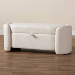 Oakes Boucle Upholstered Storage Bench Ivory - Baxton Studio 7 Oakes Boucle Upholstered Storage Bench Ivory - Baxton Studio -Baxton Studio GUEST a1549988 8a3d 4885 84eb 6d42eaa4521b
