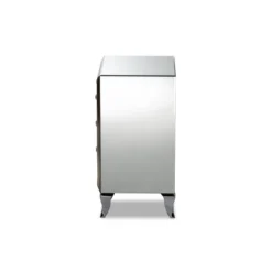3 Drawer Pauline Contemporary Glam And Luxe Mirrored Nightstand White - Baxton Studio -Baxton Studio GUEST a1b8f4b7 b56f 4d12 8e80 52a0bb35e40e