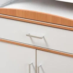 Edonia Modern And Contemporary Beech And Finish Kitchen Cabinet White/Brown - Baxton Studio -Baxton Studio GUEST a1bcf6f9 60bb 4ba7 b43d 38ef9f96ff43