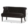 Flax Victorian Style Contemporary Velvet Fabric Upholstered 2 Seater Loveseat Black - Baxton Studio