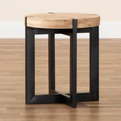 Horace Wood And Metal End Table Brown/Black - Baxton Studio 8 Horace Wood And Metal End Table Brown/Black - Baxton Studio -Baxton Studio GUEST a2bdb147 583d 4fc1 86ad 1d5482e81ff5