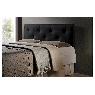 King Dalini Modern And Contemporary Faux Leather Headboard With Faux Crystal Buttons Black - Baxton Studio 1 King Dalini Modern And Contemporary Faux Leather Headboard With Faux Crystal Buttons Black - Baxton Studio
