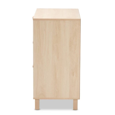 Sebille Wood With Natural Rattan 3 Drawer Storage Chest Light Brown - Baxton Studio 3 Sebille Wood With Natural Rattan 3 Drawer Storage Chest Light Brown - Baxton Studio - Image 3