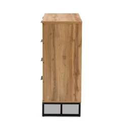 Franklin Wood And Metal 5 Drawer Bedroom Chest Oak/Black - Baxton Studio 9 Franklin Wood And Metal 5 Drawer Bedroom Chest Oak/Black - Baxton Studio -Baxton Studio GUEST a32757c1 6b7b 4043 91a1 aedee56da6d9