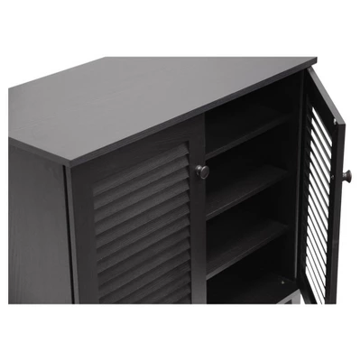 Coolidge Shoe - Storage Cabinet - Espresso - Baxton Studio 2 Coolidge Shoe - Storage Cabinet - Espresso - Baxton Studio - Image 2
