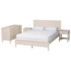 Baxton Studio Primrose Mid-Century Ivory Fluted Wood 4-Piece Bedroom Set
