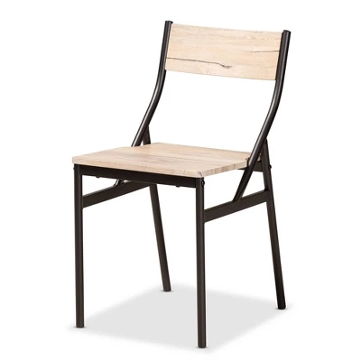 5pc Carmen Wood And Metal Dining Set Oak Brown/Dark Brown - Baxton Studio 1 5pc Carmen Wood And Metal Dining Set Oak Brown/Dark Brown - Baxton Studio