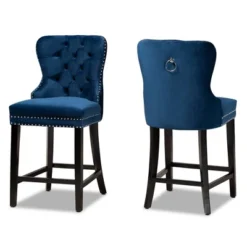 2pc Howell Modern Velvet Upholstered Wood Counter Height Barstool Set - Baxton Studio 16 2pc Howell Modern Velvet Upholstered Wood Counter Height Barstool Set - Baxton Studio -Baxton Studio GUEST a49ba721 8ae4 4c0a b569 33e893b965da