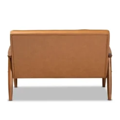 Sorrento Mid-Century Faux Leather Upholstered Wood Loveseat Walnut/Brown - Baxton Studio 9 Sorrento Mid-Century Faux Leather Upholstered Wood Loveseat Walnut/Brown - Baxton Studio -Baxton Studio GUEST a4c7317a 77ee 483b a6c0 2a23b52efe49