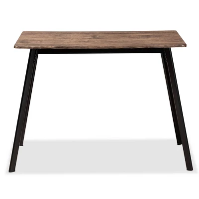 Calder Wood And Metal Dining Table Walnut Brown/Black - Baxton Studio 1 Calder Wood And Metal Dining Table Walnut Brown/Black - Baxton Studio