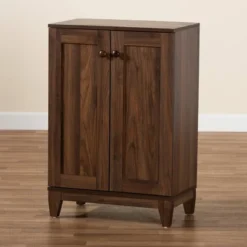 2 Door Nissa Wood Shoe Storage Cabinet Walnut Brown - Baxton Studio 15 2 Door Nissa Wood Shoe Storage Cabinet Walnut Brown - Baxton Studio -Baxton Studio GUEST a5db4f88 be9f 4825 883d 09f6005f5e2b