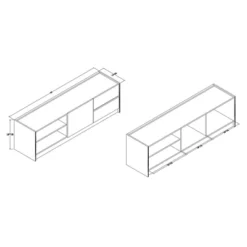 Walker Wood Faux Marble Top TV Stand For TVs Up To 60" Dark Brown/Marble/Gold - Baxton Studio -Baxton Studio GUEST a61da1e1 c4a4 4afa 9167 f60e874426bd