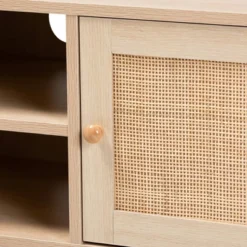 Sebille Wood With Natural Rattan 2 Door TV Stand For TVs Up To 45" Light Brown - Baxton Studio 12 Sebille Wood With Natural Rattan 2 Door TV Stand For TVs Up To 45" Light Brown - Baxton Studio -Baxton Studio GUEST a724b82b 5f72 4c55 8ec3 3c58e0fe0b00
