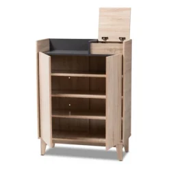 Fella Two-Tone Oak And Entryway Shoe Cabinet With Lift Top Storage Compartment Brown - Baxton Studio 17 Fella Two-Tone Oak And Entryway Shoe Cabinet With Lift Top Storage Compartment Brown - Baxton Studio -Baxton Studio GUEST a75945e1 3dc0 4da6 897e 87d69c7a66f6
