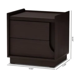 Larsine Finished 2 Drawer Nightstand Brown - Baxton Studio 10 Larsine Finished 2 Drawer Nightstand Brown - Baxton Studio -Baxton Studio GUEST a7e04afd 5840 456a ba9d b8e0f696a54e