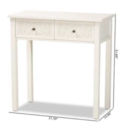 Lambert Wood 2 Drawer Console Table White - Baxton Studio 17 Lambert Wood 2 Drawer Console Table White - Baxton Studio -Baxton Studio GUEST a801c623 c969 4e6a 9495 397f1731f29c