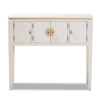 Aiko Wood Console Table White - Baxton Studio 1 Aiko Wood Console Table White - Baxton Studio