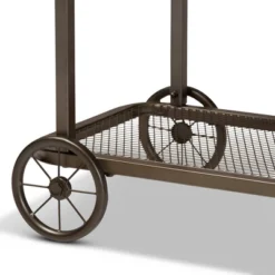 Terence Vintage Industrial Natural Wood And Metal Wheeled Console Table Black - Baxton Studio 8 Terence Vintage Industrial Natural Wood And Metal Wheeled Console Table Black - Baxton Studio -Baxton Studio GUEST a8ab3946 76e5 4b98 878e 4aed56909f94