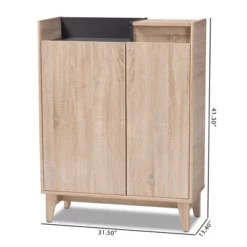 Fella Two-Tone Oak And Entryway Shoe Cabinet With Lift Top Storage Compartment Brown - Baxton Studio 12 Fella Two-Tone Oak And Entryway Shoe Cabinet With Lift Top Storage Compartment Brown - Baxton Studio -Baxton Studio GUEST a929ae74 2c54 4797 8b44 733a2d5c8a47