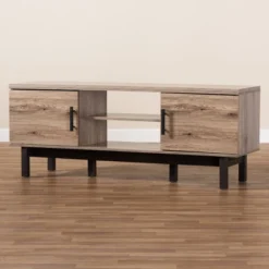 2 Door Arend Two-Tone Wood TV Stand For TVs Up To 55" Brown - Baxton Studio 9 2 Door Arend Two-Tone Wood TV Stand For TVs Up To 55" Brown - Baxton Studio -Baxton Studio GUEST a96dc3b3 e9c2 46d9 b33c b4fdf60c3197