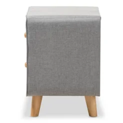 Jonesy Mid - Century Fabric Upholstered 2 - Drawer Nightstand - Gray - Baxton Studio -Baxton Studio GUEST aa1f987d 9693 40ed 93cd d35ae71f16dc