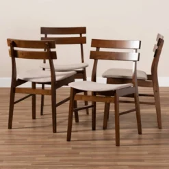 Set Of 4 Devlin Upholstered Wood Dining Chairs - Baxton Studio 9 Set Of 4 Devlin Upholstered Wood Dining Chairs - Baxton Studio -Baxton Studio GUEST ab2dbcb8 dd06 43d7 bfb2 2bc5b8f0adb2