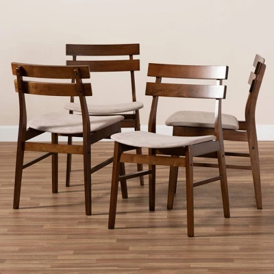 Set Of 4 Devlin Upholstered Wood Dining Chairs - Baxton Studio 4 Set Of 4 Devlin Upholstered Wood Dining Chairs - Baxton Studio - Image 4
