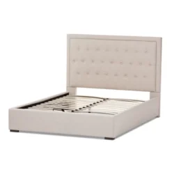 Queen Taylor Modern And Contemporary Fabric Upholstered Gas Lift Platform Bed Light Beige - Baxton Studio 11 Queen Taylor Modern And Contemporary Fabric Upholstered Gas Lift Platform Bed Light Beige - Baxton Studio -Baxton Studio GUEST ab38c2fc 4a51 48b0 8072 a63cf49d320d