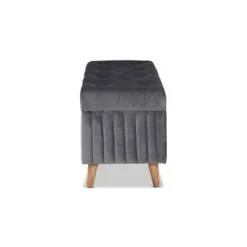 Hanley Velvet Fabric Upholstered And Wood Storage Ottoman - Baxton Studio 12 Hanley Velvet Fabric Upholstered And Wood Storage Ottoman - Baxton Studio -Baxton Studio GUEST ab52a2c7 e863 4e81 8be3 25e7c9fa0347