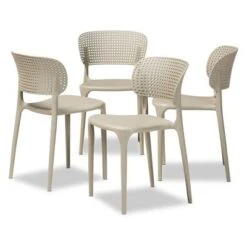 4pc Rae Plastic Stackable Dining Chair Set - Baxton Studio -Baxton Studio GUEST ab54ca1d 916d 47ed b6af 0110a1d04ca9