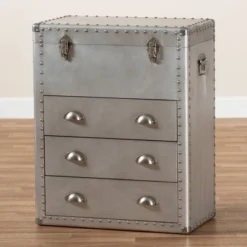 Serge Metal 3 Drawer Accent Storage Chest Silver - Baxton Studio 18 Serge Metal 3 Drawer Accent Storage Chest Silver - Baxton Studio -Baxton Studio GUEST ab6fbd94 b6b0 4c00 b539 40f4c5a3892d