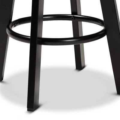 3pc Metal And Maritta Wood Height Adjustable Bar Pub Dining Set Walnut/Black - Baxton Studio 5 3pc Metal And Maritta Wood Height Adjustable Bar Pub Dining Set Walnut/Black - Baxton Studio - Image 5