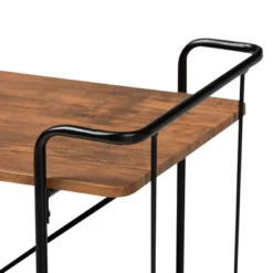 Neal Metal And Wood Kitchen Serving Cart Walnut/Black - Baxton Studio -Baxton Studio GUEST ad3dc559 ad92 4817 b8f4 0ae0369af789