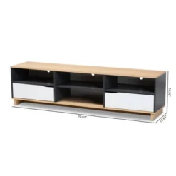 Reed 2 Drawer Wood TV Stand For TVs Up To 75" White/Oak - Baxton Studio -Baxton Studio GUEST add6b1ab b20b 4c54 8283 51b0dfb7db23