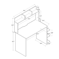 Garnet Wood Desk With Shelves Walnut/Brown - Baxton Studio -Baxton Studio GUEST ae479964 fc0e 41ec 8ac3 4b0a7093ae8b