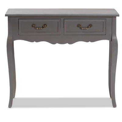 Capucine Finished Wood 2 Drawer Console Table Gray - Baxton Studio 8 Capucine Finished Wood 2 Drawer Console Table Gray - Baxton Studio - Image 8