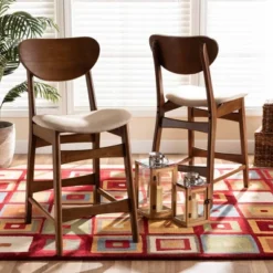 2pc Katya Fabric Upholstered And Wood Counter Height Barstool Set - Baxton Studio 13 2pc Katya Fabric Upholstered And Wood Counter Height Barstool Set - Baxton Studio -Baxton Studio GUEST ae6a71e6 7ee3 4cd4 9bf0 ebcb5625dda1