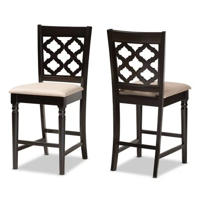 2pc Ramiro Wood Counter Height Barstools - Baxton Studio 7 2pc Ramiro Wood Counter Height Barstools - Baxton Studio - Image 7