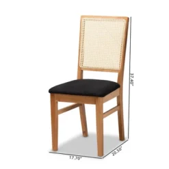 Set Of 2 Idris Fabric Upholstered Rattan Dining Chairs Black/Oak Brown - Baxton Studio 15 Set Of 2 Idris Fabric Upholstered Rattan Dining Chairs Black/Oak Brown - Baxton Studio -Baxton Studio GUEST b0073da7 301c 47a5 af0b 3e6844c47757