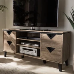 Beacon Modern And Contemporary Wood TV Stand For TVs Up To 55" Light Brown - Baxton Studio 9 Beacon Modern And Contemporary Wood TV Stand For TVs Up To 55" Light Brown - Baxton Studio -Baxton Studio GUEST b015d300 d60e 49e1 ab36 a45ddc8ecfe8
