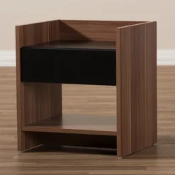 Vanda Modern And Contemporary Two - Tone Wood 1 - Drawer Nightstand - Brown - Baxton Studio 10 Vanda Modern And Contemporary Two - Tone Wood 1 - Drawer Nightstand - Brown - Baxton Studio -Baxton Studio GUEST b12e32db c5f1 4fb4 ae97 6443f7370d46