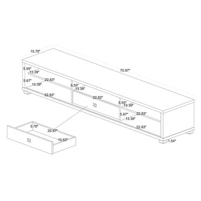 Beasley Wood 1 Drawer TV Stand For TVs Up To 65" Oak Brown/Black - Baxton Studio 8 Beasley Wood 1 Drawer TV Stand For TVs Up To 65" Oak Brown/Black - Baxton Studio - Image 8