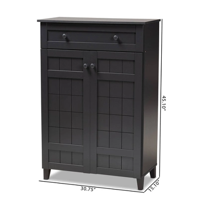 Shelf Wood Shoe Storage Cabinet With Drawer Glidden Finished Black - Baxton Studio 1 Shelf Wood Shoe Storage Cabinet With Drawer Glidden Finished Black - Baxton Studio