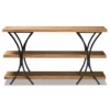 Terrell Wood And Metal Console Table Brown - Baxton Studio