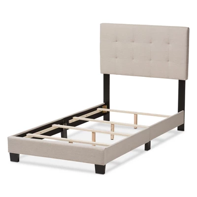 Twin Brookfield Modern And Contemporary Fabric Upholstered Bed Beige - Baxton Studio 2 Twin Brookfield Modern And Contemporary Fabric Upholstered Bed Beige - Baxton Studio - Image 2