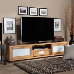 Gerhardine Wood 1 Drawer TV Stand For TVs Up To 65" Oak Brown/Black - Baxton Studio 12 Gerhardine Wood 1 Drawer TV Stand For TVs Up To 65" Oak Brown/Black - Baxton Studio -Baxton Studio GUEST b2fd6a34 6d19 43c7 8428 b215be0274c7