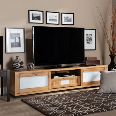 Gerhardine Wood 1 Drawer TV Stand For TVs Up To 65" Oak Brown/Black - Baxton Studio 5 Gerhardine Wood 1 Drawer TV Stand For TVs Up To 65" Oak Brown/Black - Baxton Studio - Image 5