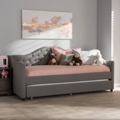 Twin Perry Modern And Contemporary Fabric Daybed With Trundle Light Gray - Baxton Studio 19 Twin Perry Modern And Contemporary Fabric Daybed With Trundle Light Gray - Baxton Studio -Baxton Studio GUEST b36bc5bb c0ba 4866 9ba0 5478136ba0df